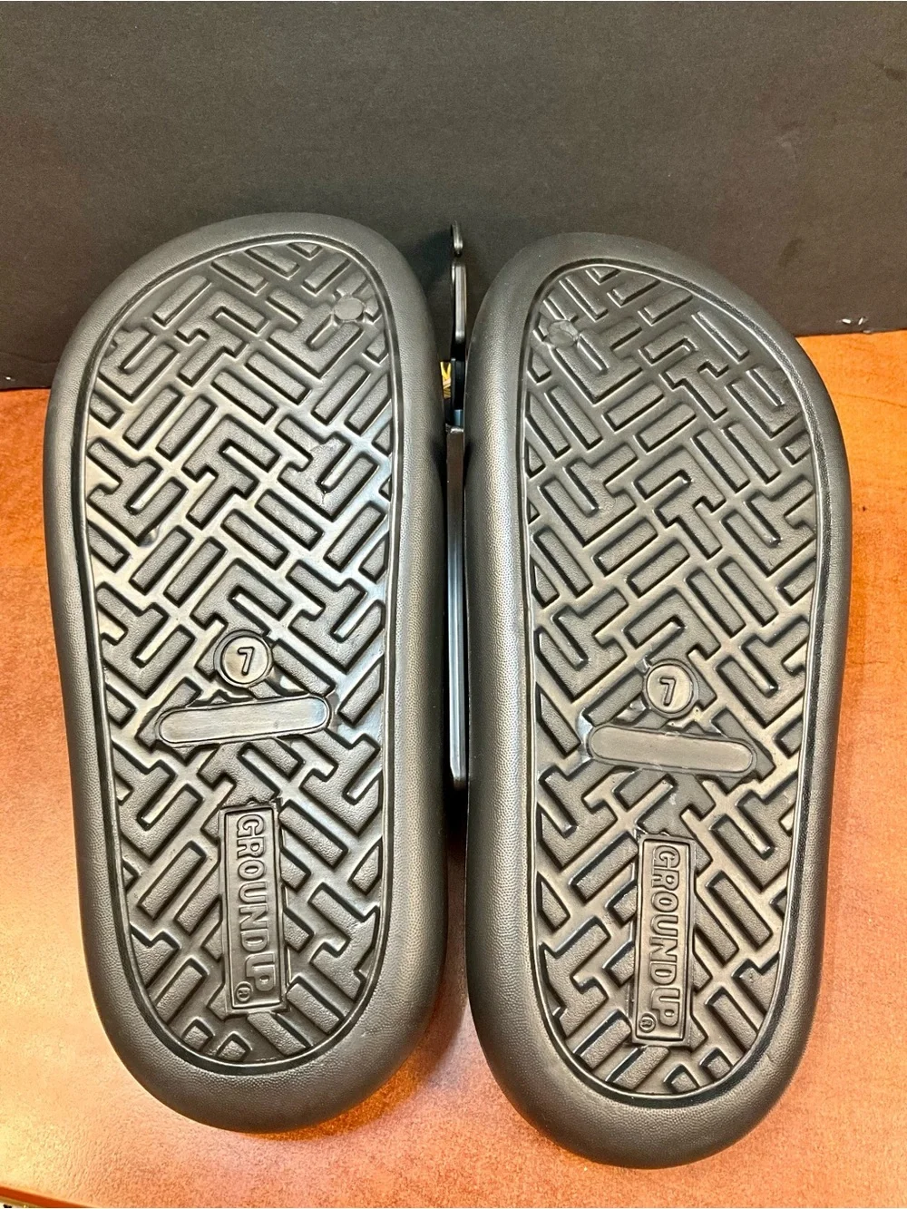 Onepiece Men’s Black Slides with Colorful Printed Footbeds